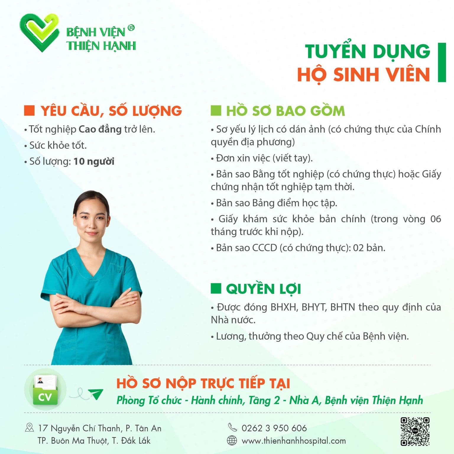 Tuyển dụng Hộ sinh viên tại Bệnh viện Thiện Hạnh 7/11/2024